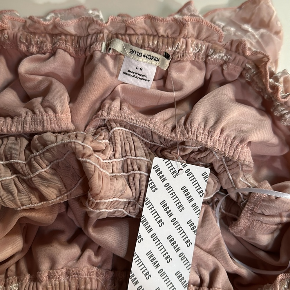 Urban Outfitters Velvet Ruffle Peplum Tube Top - Picture 5 of 11